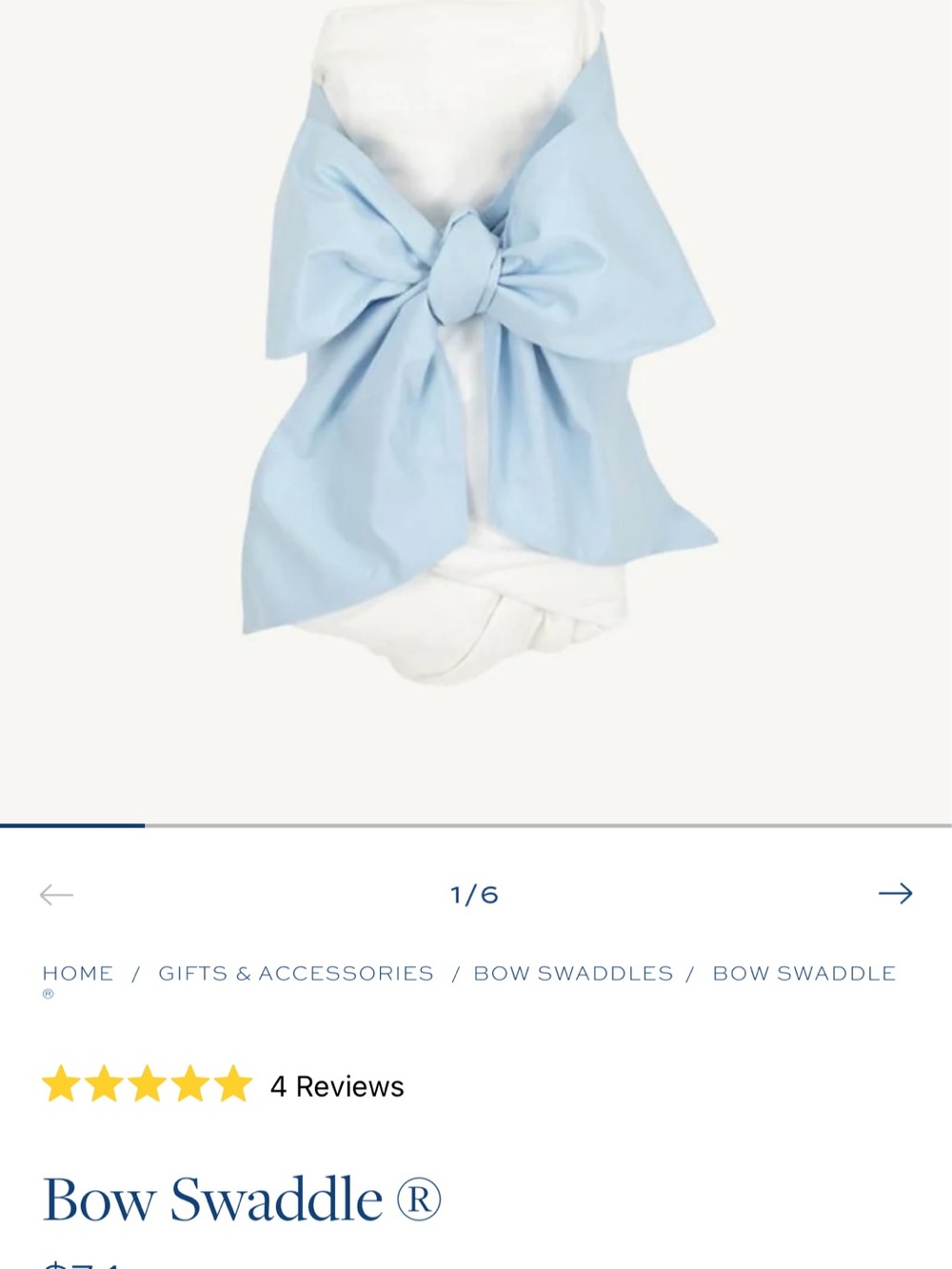 The Beaufort Bonnet Company Light Blue Bow Swaddle